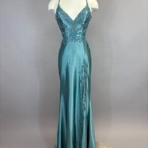 Faviana 11010 Dress size 4 Dark Pacific NWT